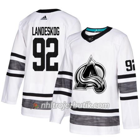 Män Ishockey Colorado Avalanche tröja Gabriel Landeskog 92 Vit 2019 All-Star Adidas Authentic